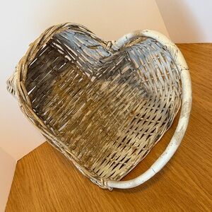 Rustic Heart-Shaped Wicker Basket